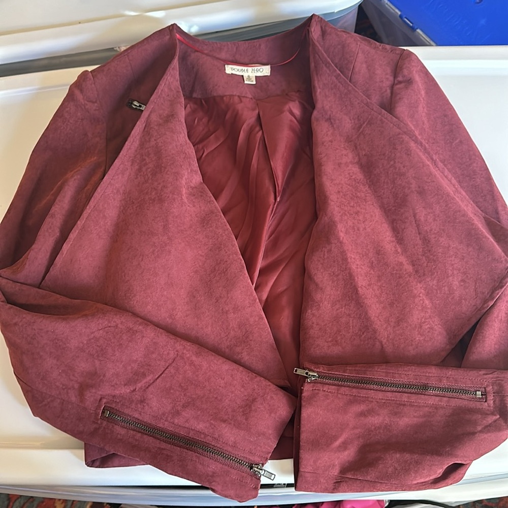 Double Zero Maroon Suede Sipper Jacket - image 3